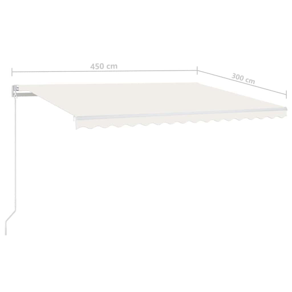 Tenda Automatica con Sensore Vento e LED 450x300 cm Crema | homemem39