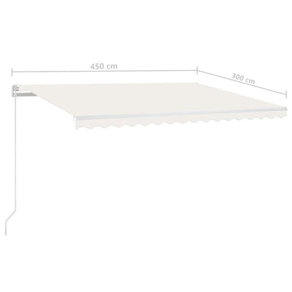 Tenda Automatica con Sensore Vento e LED 450x300 cm Crema | homemem39
