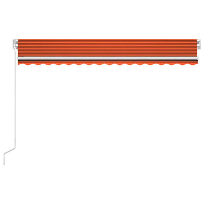 Tenda Automatica Sensore Vento e LED 450x300 cm Arancio Marrone