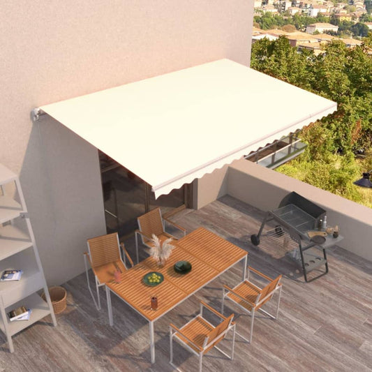 Tenda da Sole Retrattile Manuale 500x300 cm Crema - homemem39