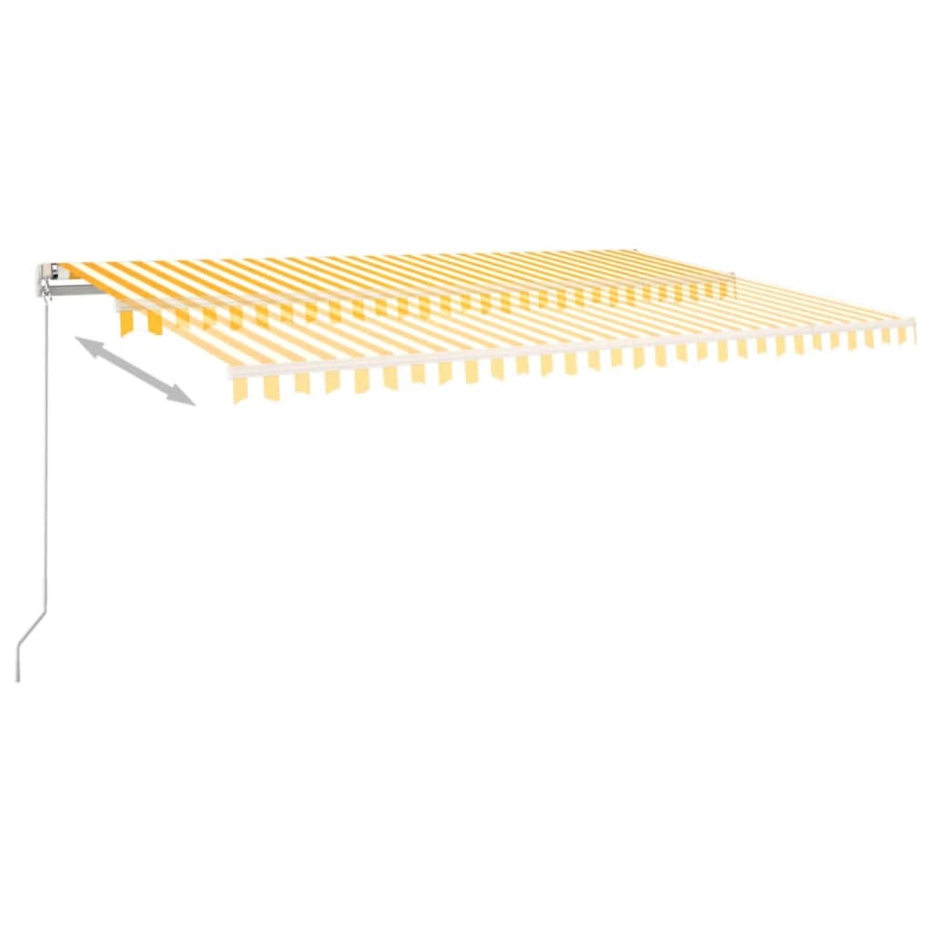 Tenda da Sole Manuale con LED 500x300cm Giallo e Bianco