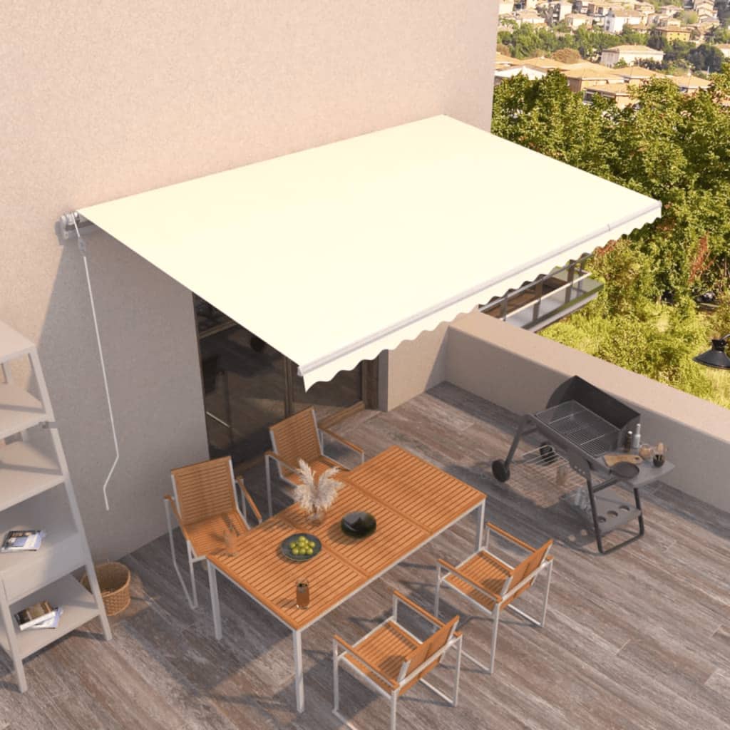 Tenda da Sole Retrattile Automatica 500x300 cm Crema - homemem39