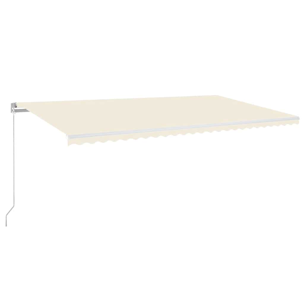 Tenda da Sole Retrattile Manuale con LED 600x300 cm Crema - homemem39