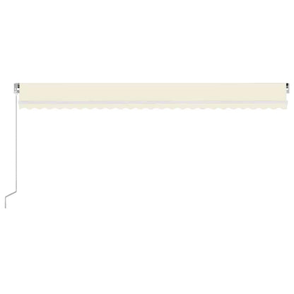 Tenda da Sole Retrattile Manuale con LED 600x300 cm Crema - homemem39