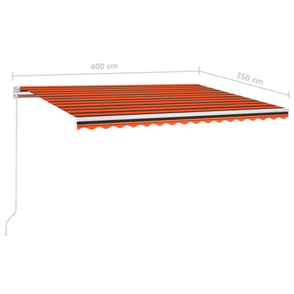 Tenda da Sole Manuale Retrattile 400x350 cm Arancione e Marrone