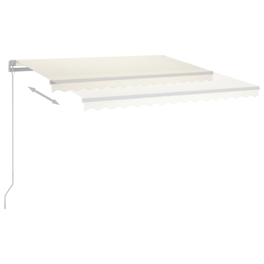 Tenda da Sole Retrattile Manuale con LED 400x350 cm Crema