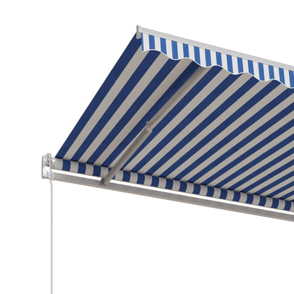 Tenda da Sole Retrattile Automatica 400x350 cm Blu e Bianca