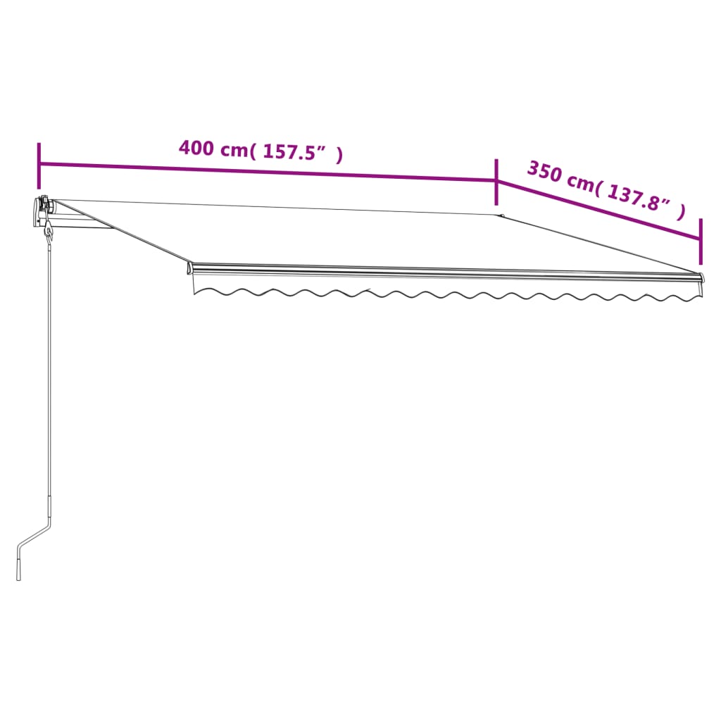 Tenda da Sole Retrattile Automatica 400x350 cm Antracite