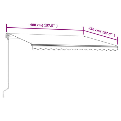 Tenda da Sole Retrattile Automatica 400x350 cm Antracite - homemem39