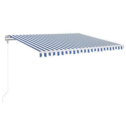 Tenda Automatica con Sensore Vento e LED 400x350 cm Blu Bianca