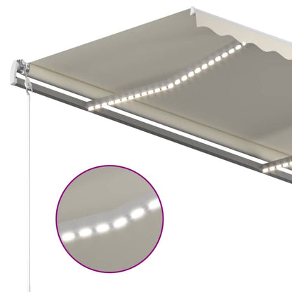 Tenda Automatica con Sensore Vento e LED 400x350 cm Crema | homemem39