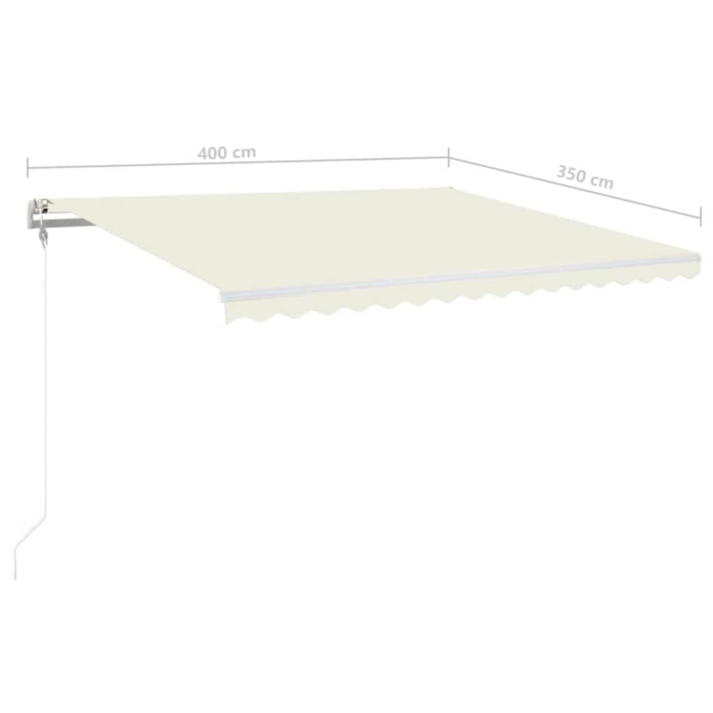 Tenda Automatica con Sensore Vento e LED 400x350 cm Crema | homemem39