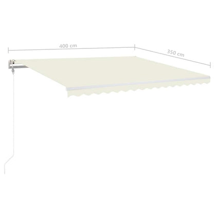 Tenda Automatica con Sensore Vento e LED 400x350 cm Crema | homemem39