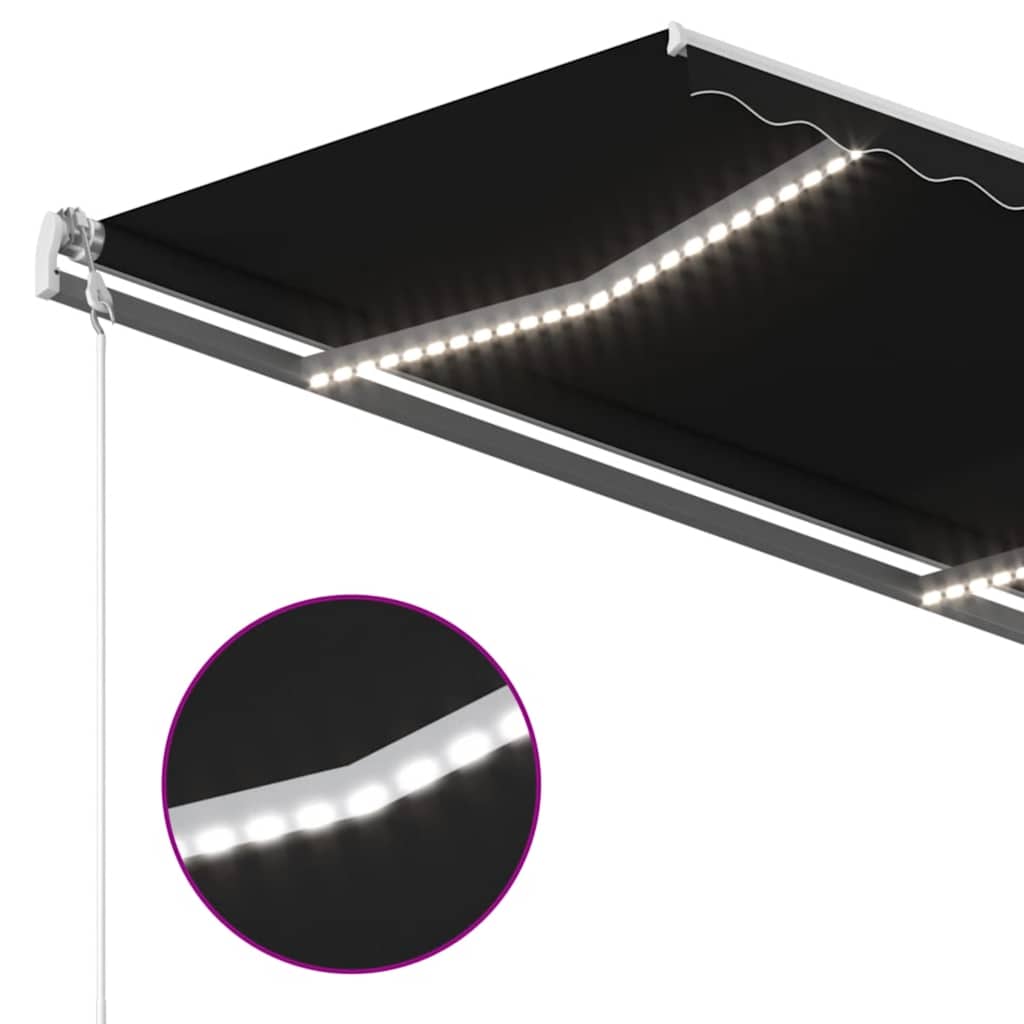 Tenda Automatica con Sensore Vento e LED 400x350 cm Antracite | homemem39