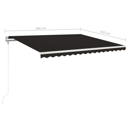 Tenda Automatica con Sensore Vento e LED 400x350 cm Antracite
