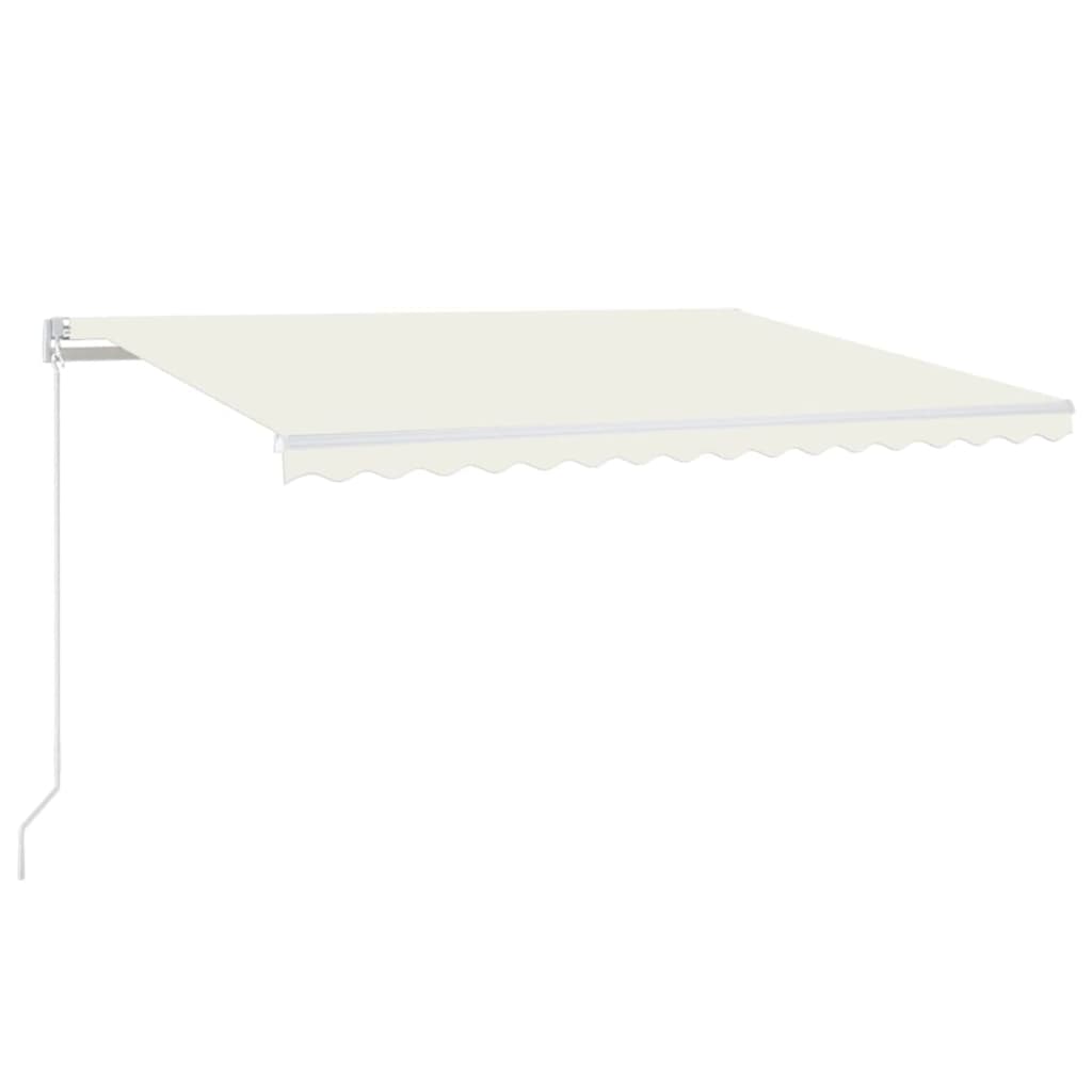 Tenda da Sole Retrattile Manuale LED 450x350 cm Crema - homemem39