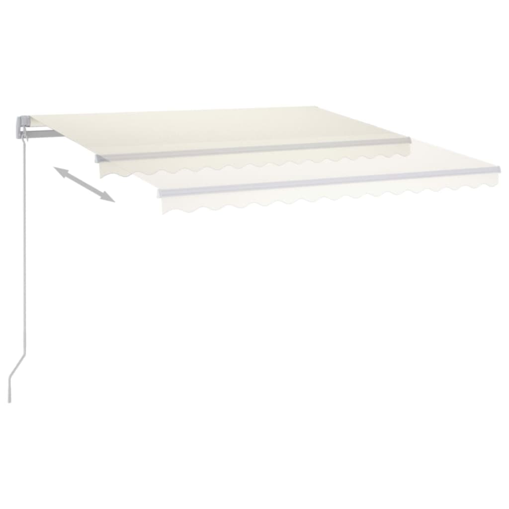 Tenda da Sole Retrattile Manuale LED 450x350 cm Crema - homemem39