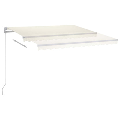 Tenda da Sole Retrattile Manuale LED 450x350 cm Crema - homemem39