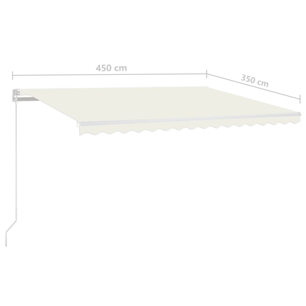 Tenda da Sole Retrattile Manuale LED 450x350 cm Crema