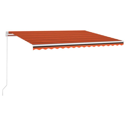 Tenda da Sole Retrattile Manuale LED 450x350 cm Arancio Marrone