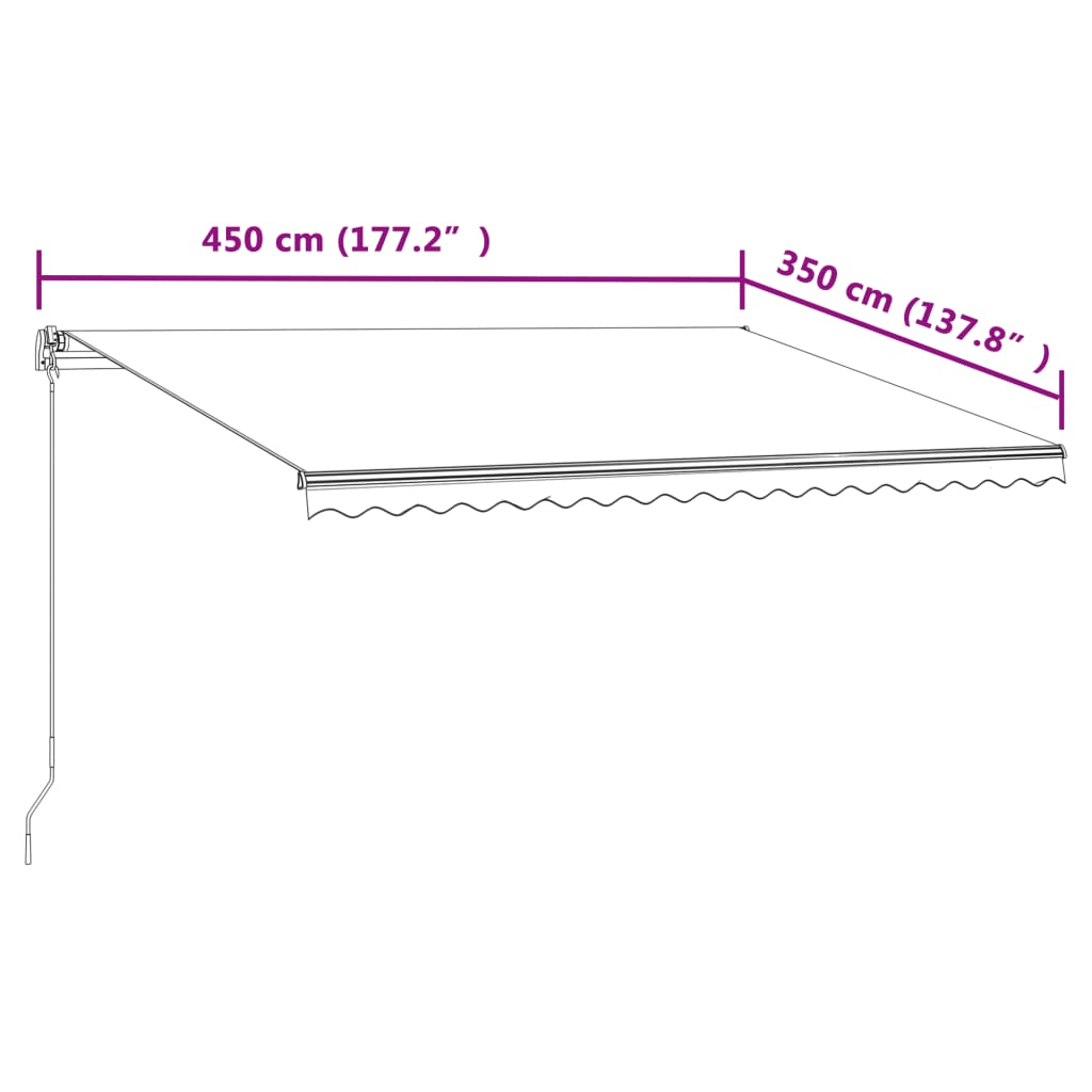 Tenda da Sole Retrattile Automatica 450x350 cm Crema