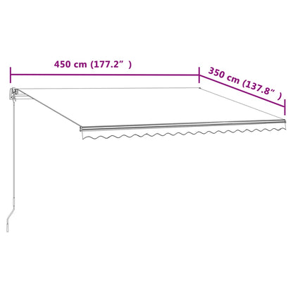 Tenda da Sole Retrattile Automatica 450x350 cm Crema - homemem39