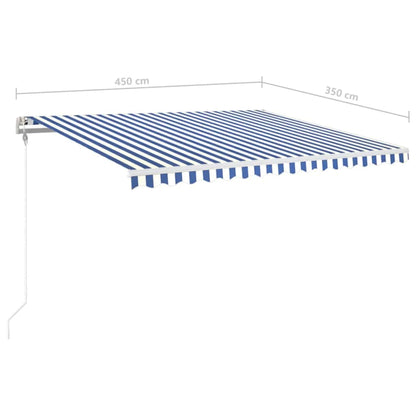 Tenda Automatica con Sensore Vento e LED 450x350 cm Blu Bianca | homemem39