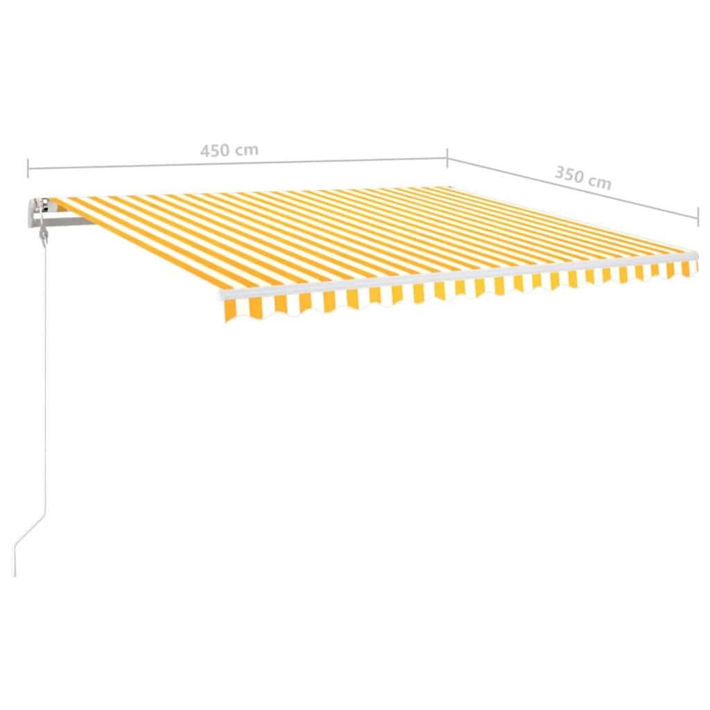 Tenda Automatica con Sensore Vento LED 450x350 cm Gialla Bianca | homemem39