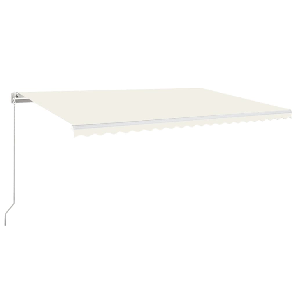 Tenda da Sole Retrattile Manuale LED 500x350 cm Crema | homemem39