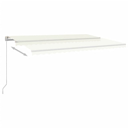 Tenda da Sole Retrattile Manuale LED 500x350 cm Crema | homemem39
