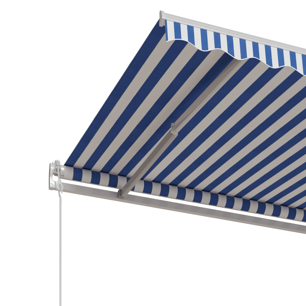 Tenda da Sole Retrattile Automatica 500x350 cm Blu e Bianca