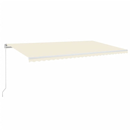 Tenda da Sole Retrattile Manuale con LED 600x350 cm Crema - homemem39