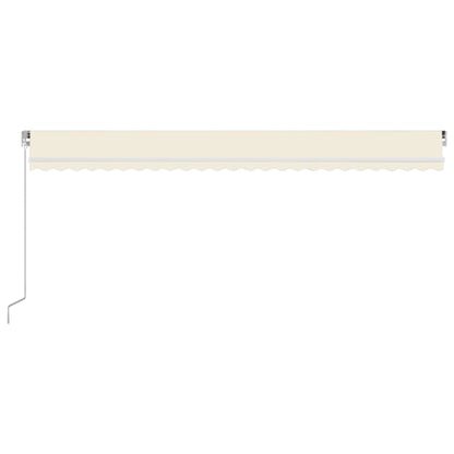 Tenda da Sole Retrattile Manuale con LED 600x350 cm Crema - homemem39