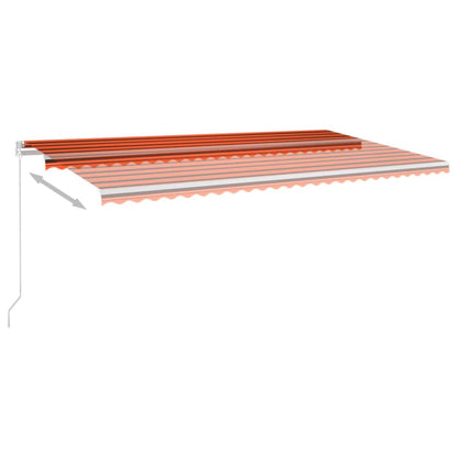 Tenda da Sole Retrattile Manuale LED 600x350 cm Arancio Marrone - homemem39