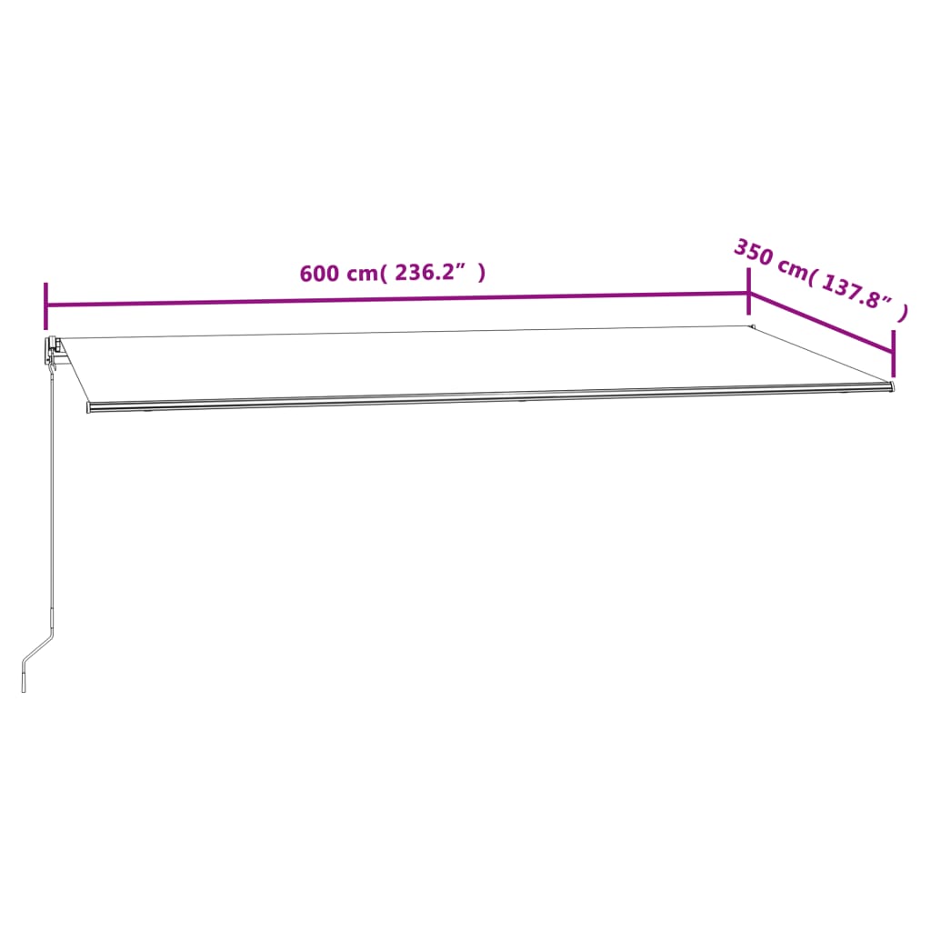 Tenda da Sole Retrattile Automatica 600x350 cm Crema