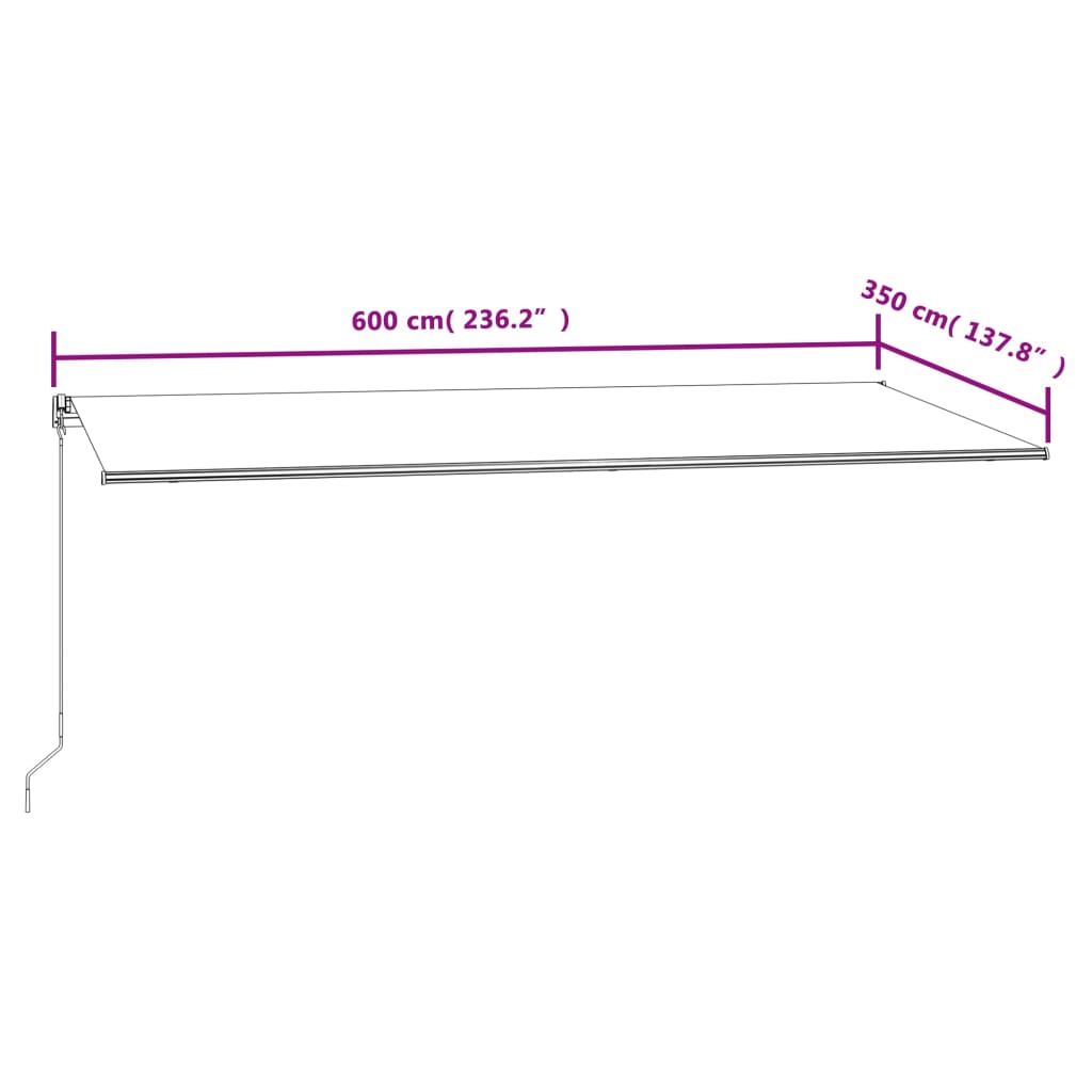 Tenda da Sole Retrattile Automatica 600x350 cm Antracite