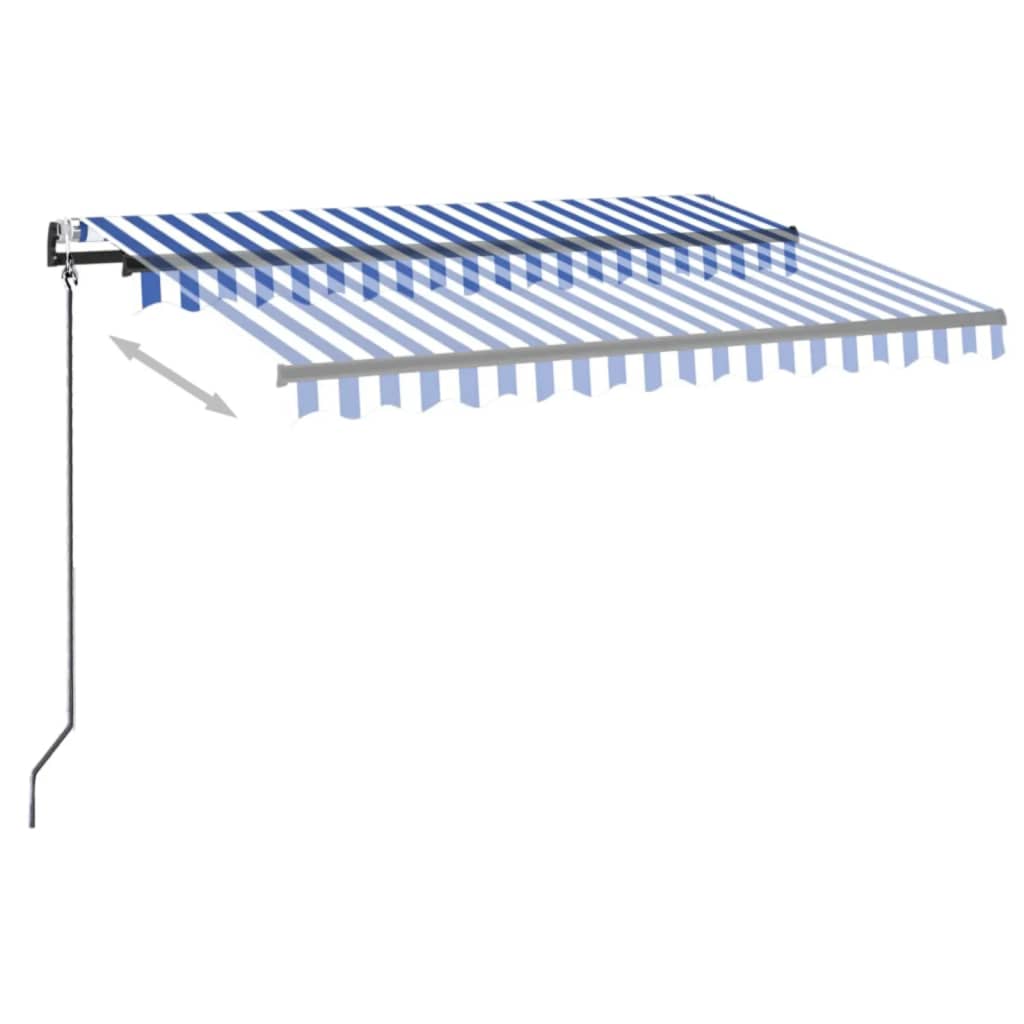 Tenda Automatica con Sensore Vento e LED 300x250 cm Blu Bianca