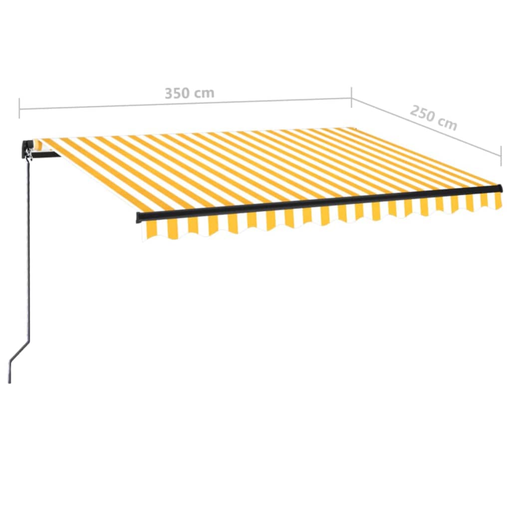 Tenda da Sole Retrattile Manuale 350x250 cm Gialla e Bianca