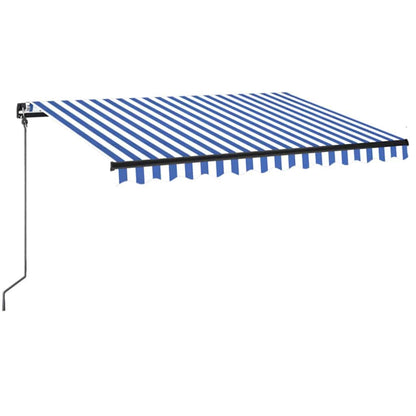 Tenda da Sole Retrattile Manuale con LED Blu e Bianca