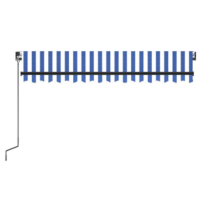 Tenda da Sole Retrattile Manuale con LED Blu e Bianca