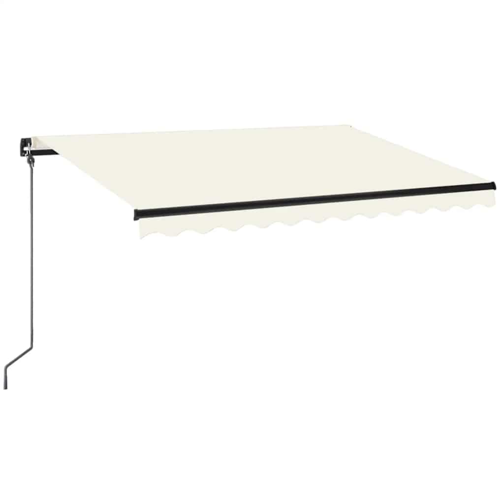 Tenda da Sole Retrattile Manuale con LED 350x250 cm Crema
