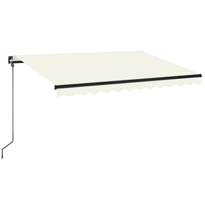 Tenda da Sole Retrattile Manuale con LED 350x250 cm Crema