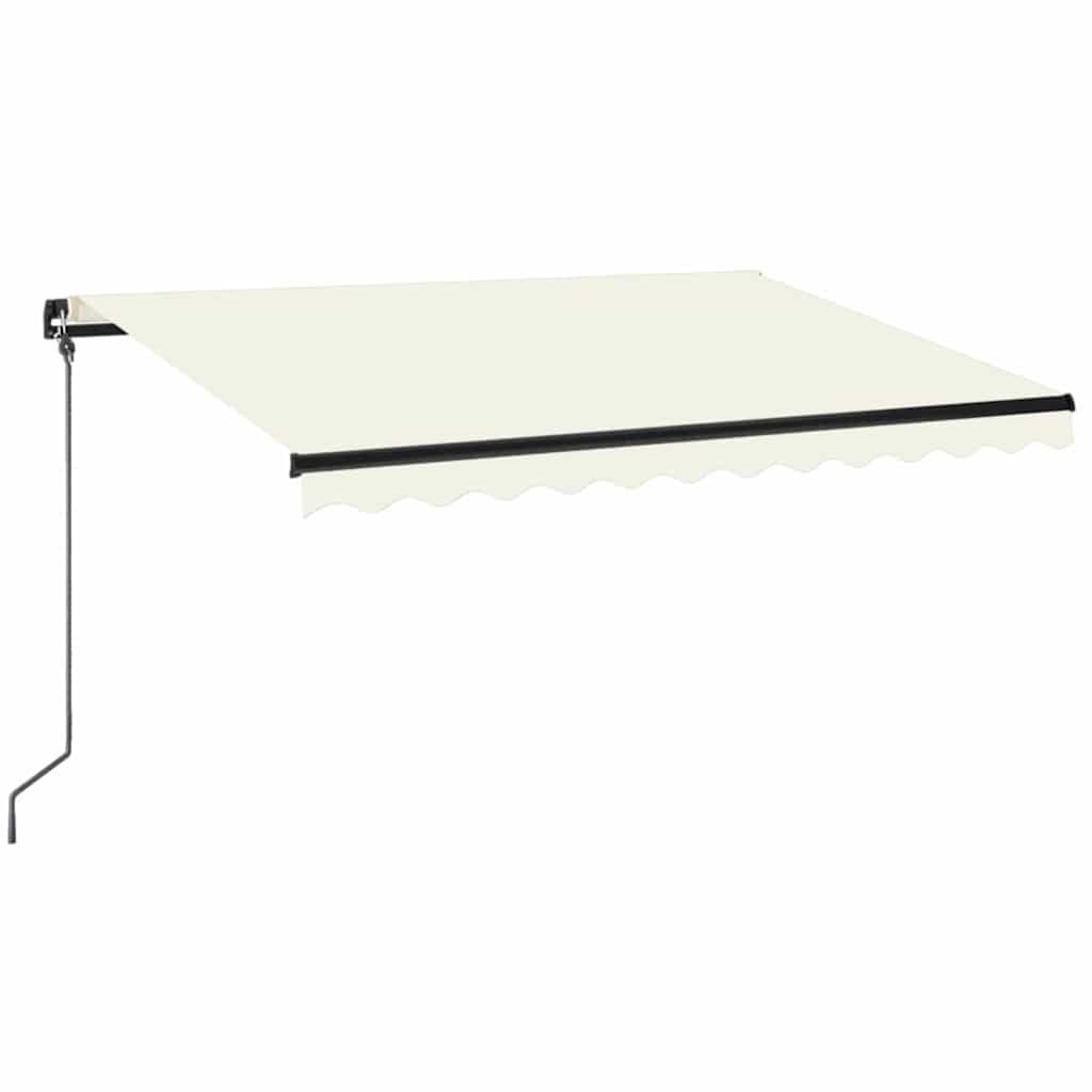 Tenda da sole manuale con LED solare 3,5 x 2,5 m Crema