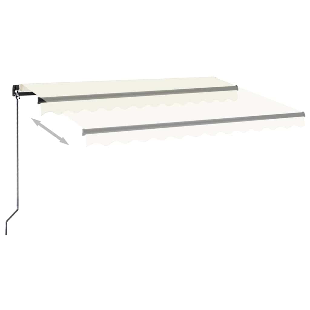 Tenda da sole manuale con LED solare 3,5 x 2,5 m Crema