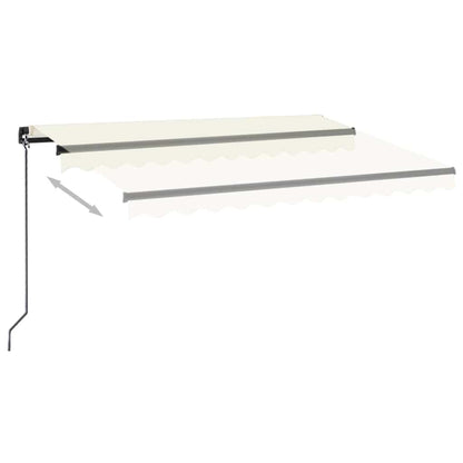 Tenda da sole manuale con LED solare 3,5 x 2,5 m Crema