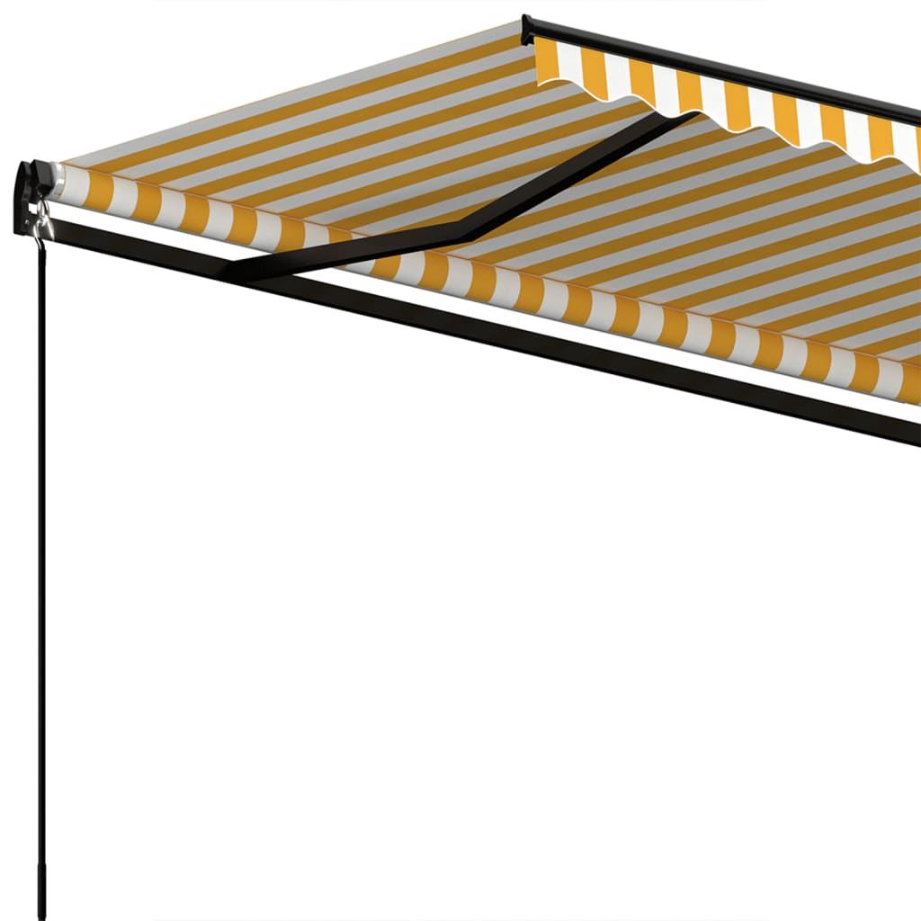Tenda da Sole Retrattile Automatica 350x250 cm Gialla e Bianca - homemem39
