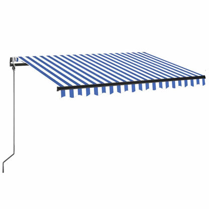 Tenda Automatica con Sensore Vento e LED 350x250 cm Blu Bianca | homemem39