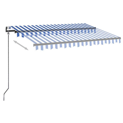 Tenda Automatica con Sensore Vento e LED 350x250 cm Blu Bianca | homemem39