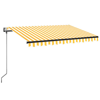 Tenda Automatica Sensore Vento e LED 350x250 cm Gialla Bianca | homemem39