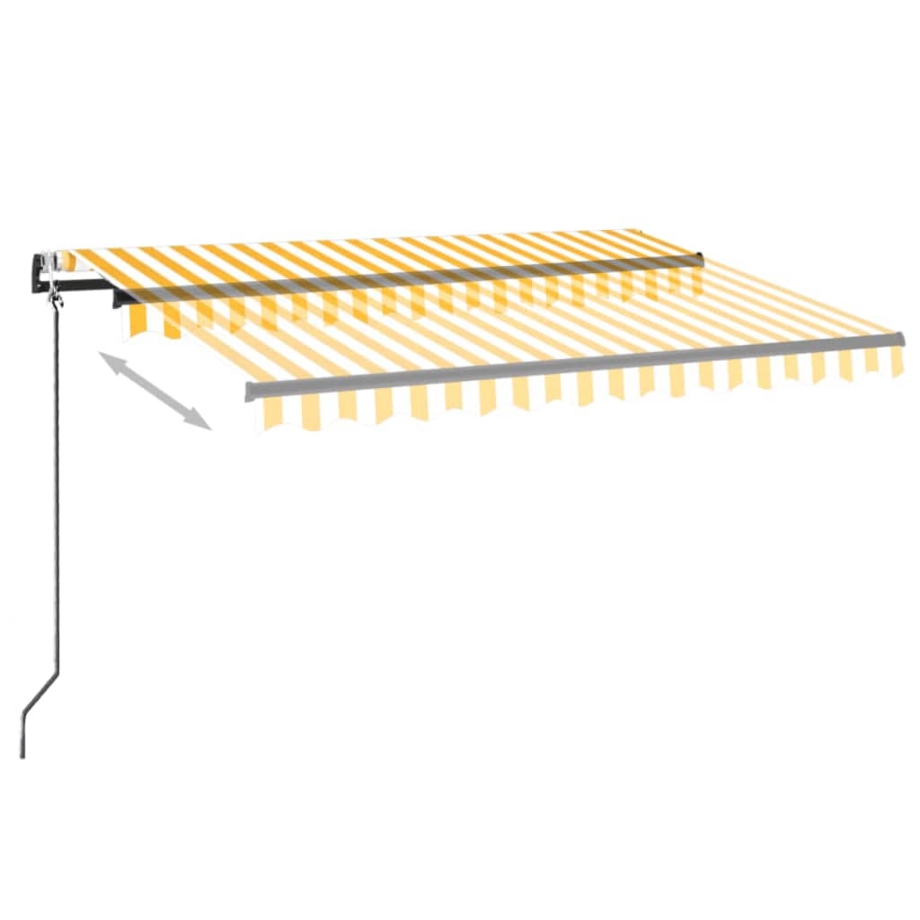 Tenda Automatica Sensore Vento e LED 350x250 cm Gialla Bianca | homemem39